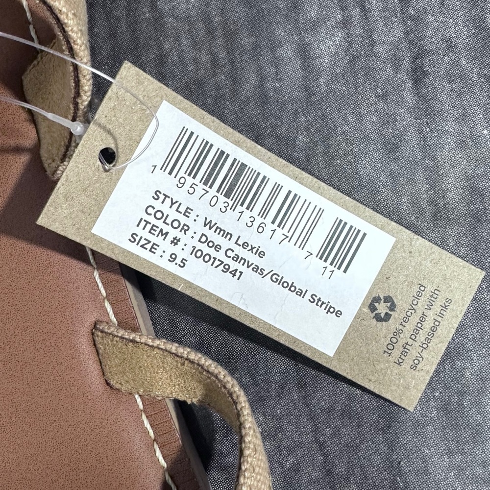 Tom’s Lexie Sandals in Doe Canvas/Global Stripe NWT - Picture 8 of 8